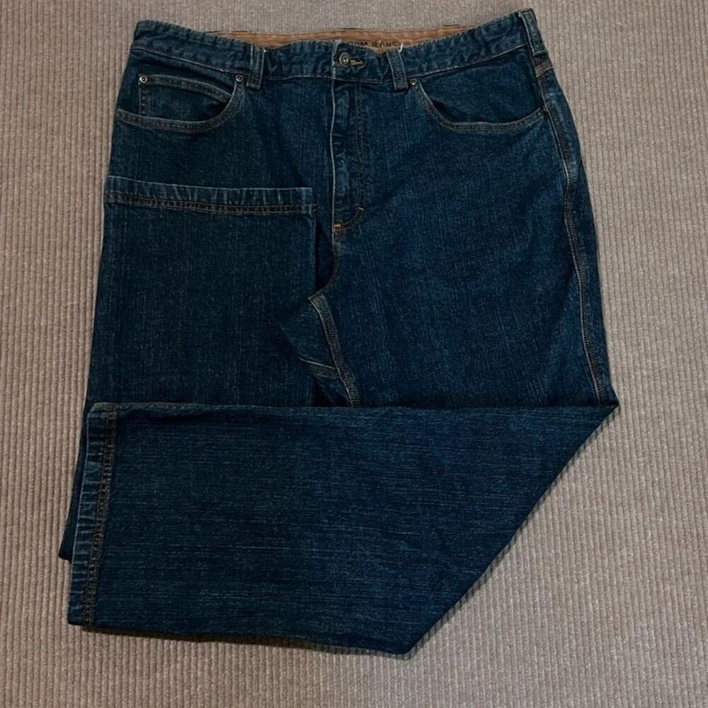 Duluth Trading Flex Ballroom Jeans Mens 38x30 Dark Wash Stretch Relaxed Fit